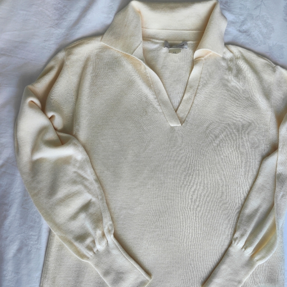Club Monaco collared sweater in cream